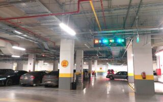 Parking guidance system at Lumiere center in Riyadh