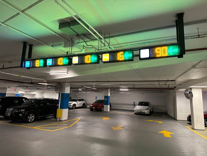 signage indoor garage parking guidance system parkhelp